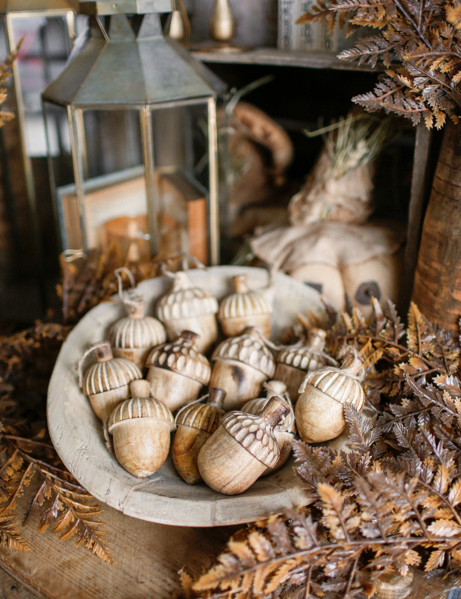 Carved Wood Acorn The Little Burlap Barn®