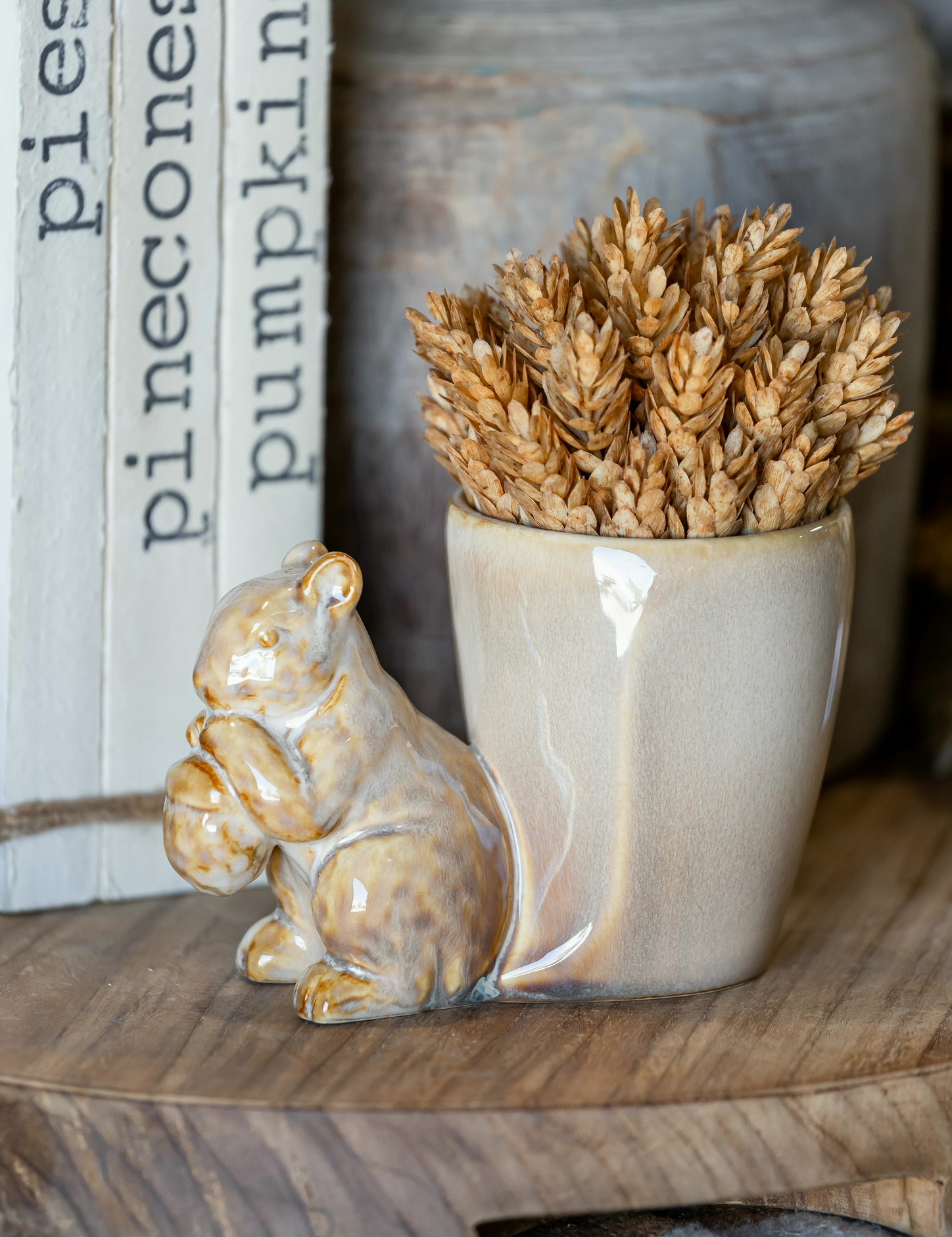 Squirrel Stoneware Vase Creative Co-Op