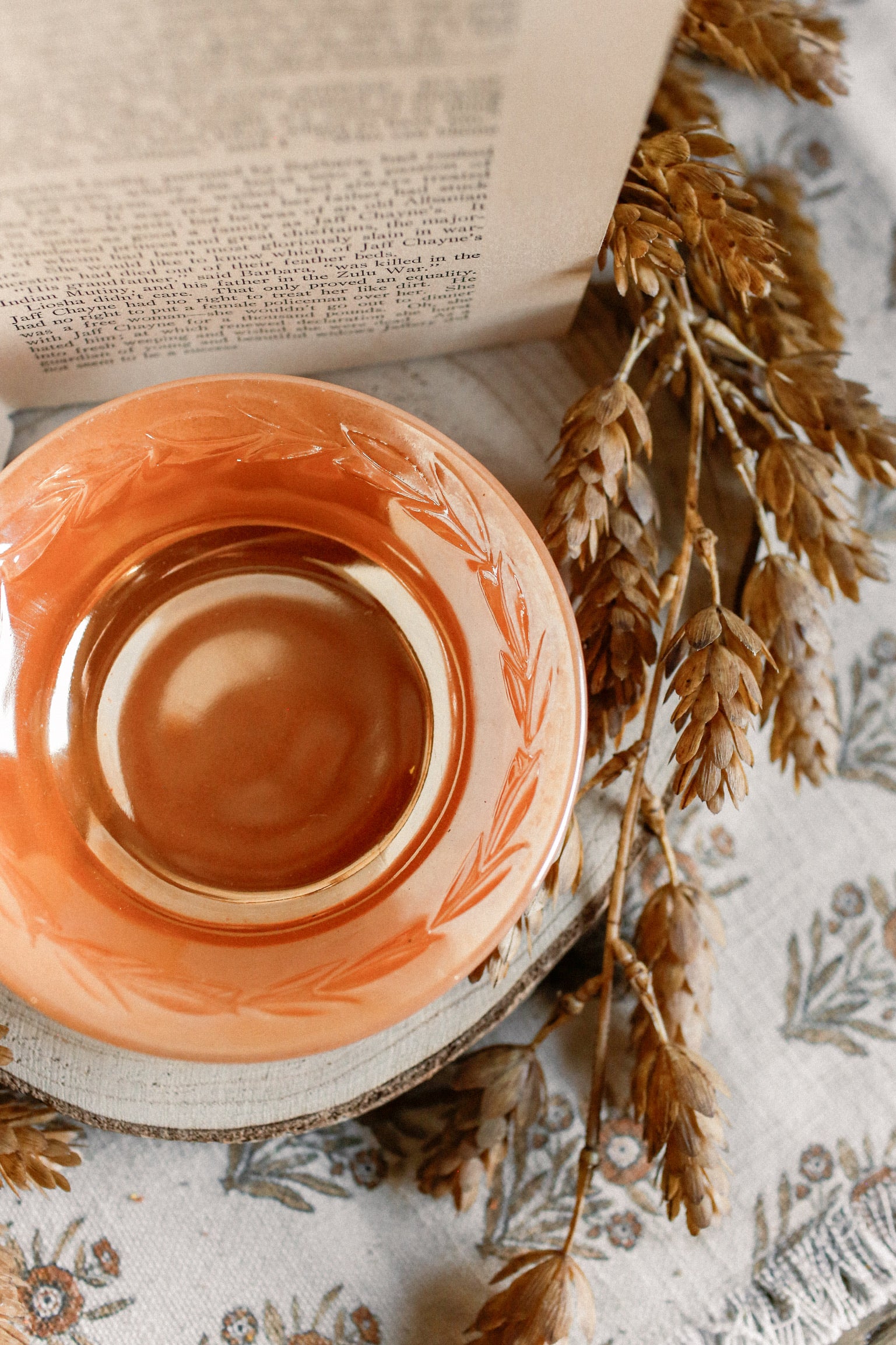 Vintage Peach Fire King Bowl