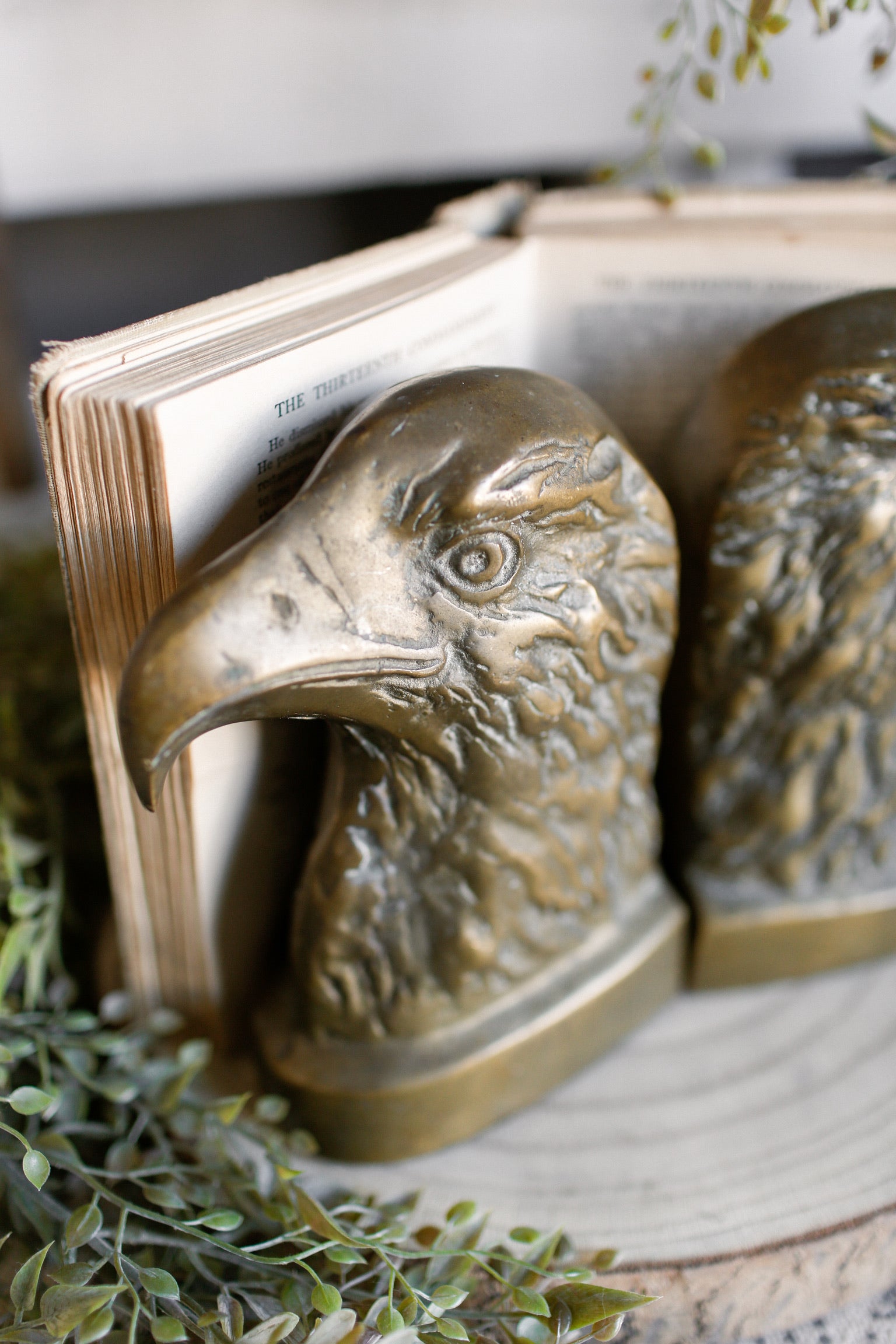 Vintage Brass Eagle Bookends