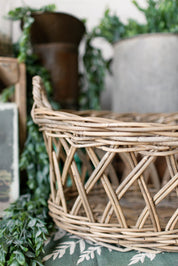 Hand Woven Gray Washed Rattan Basket The Little Burlap Barn®