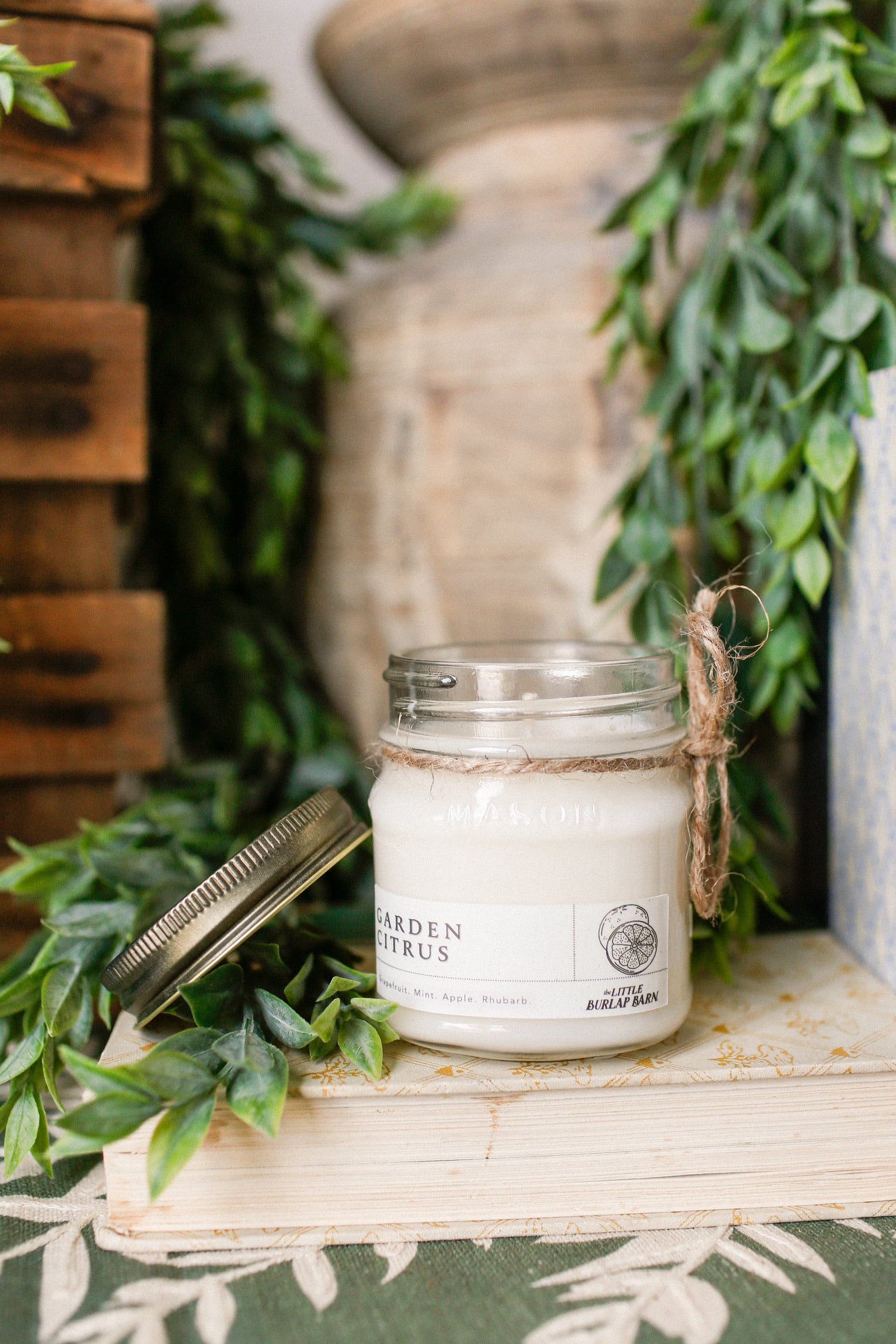 Mason Jar Candle-Garden Citrus The Little Burlap Barn®