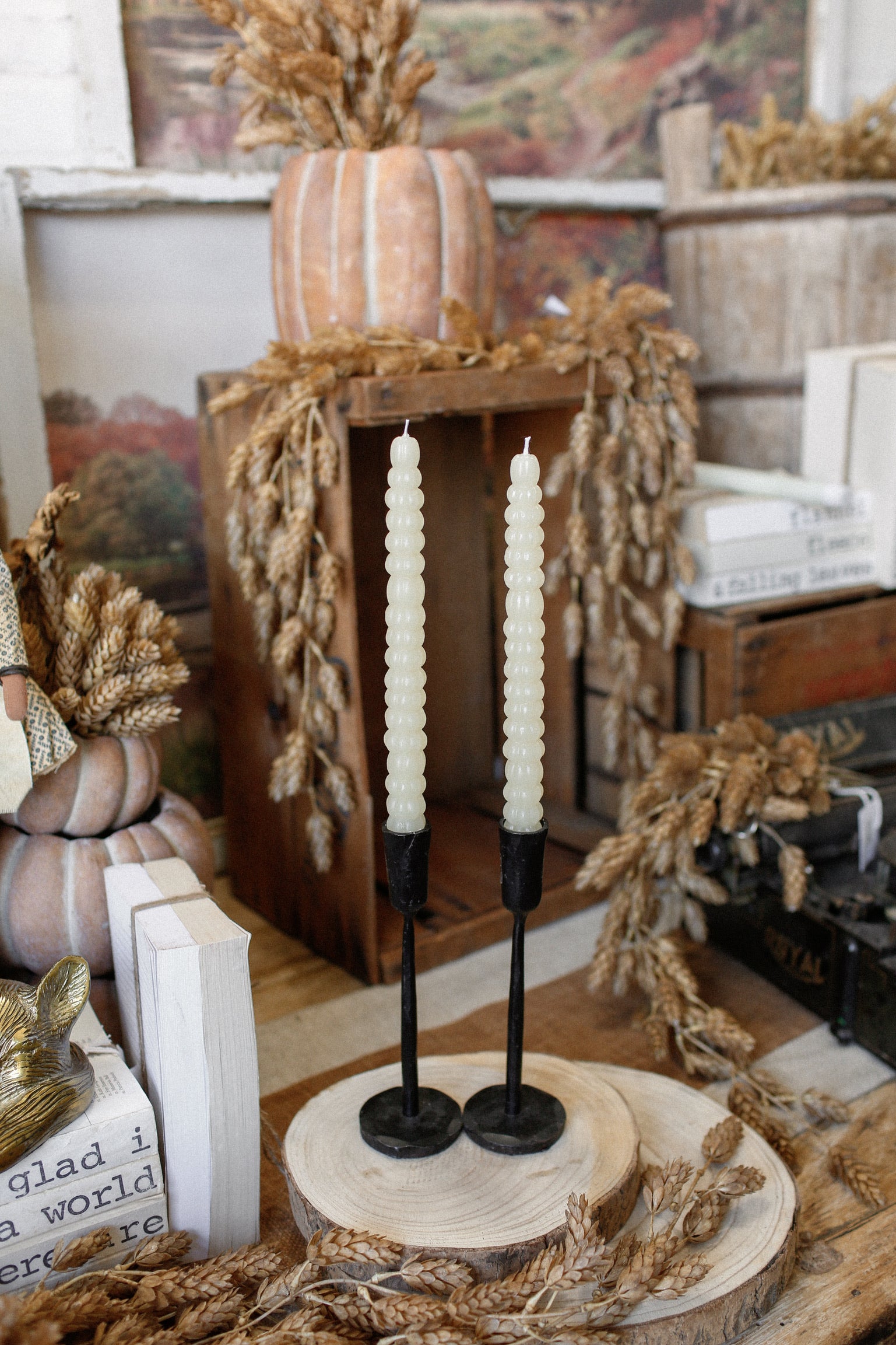 Fall Pumpkin Taper Candle