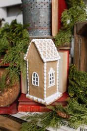 Tall White Icing Gingerbread House