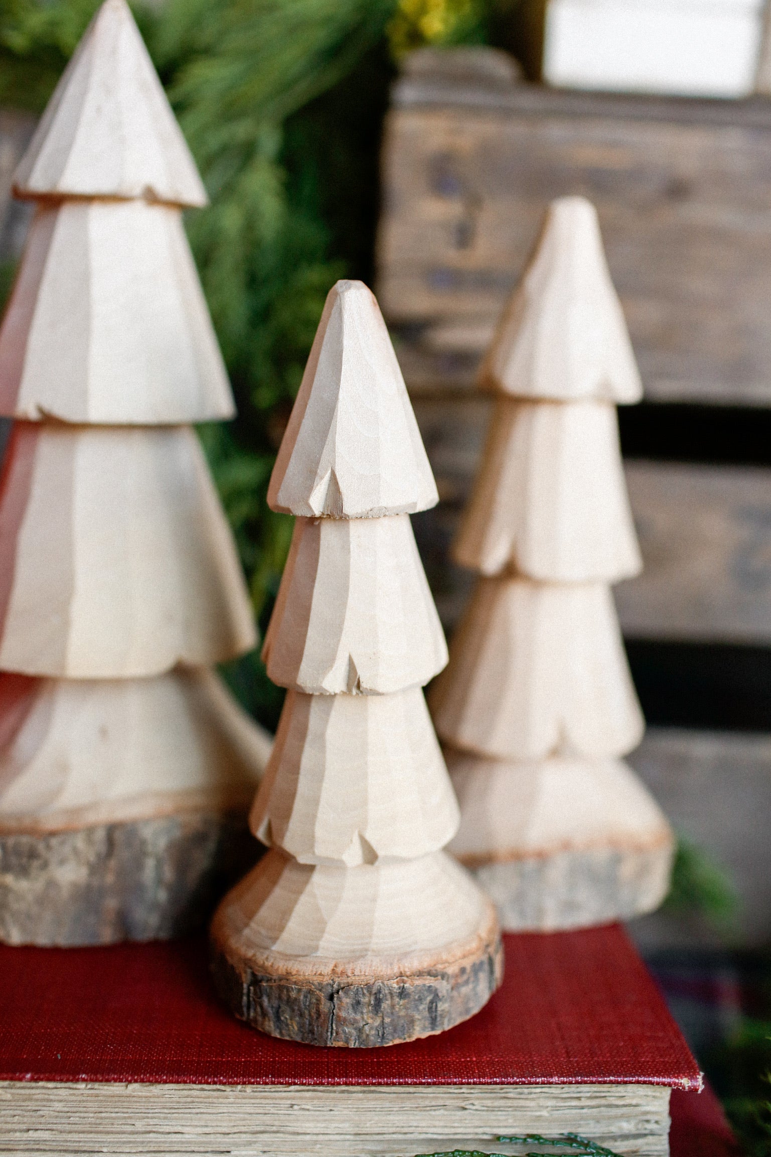 Live Edge Carved Wood Tree (3 Sizes)