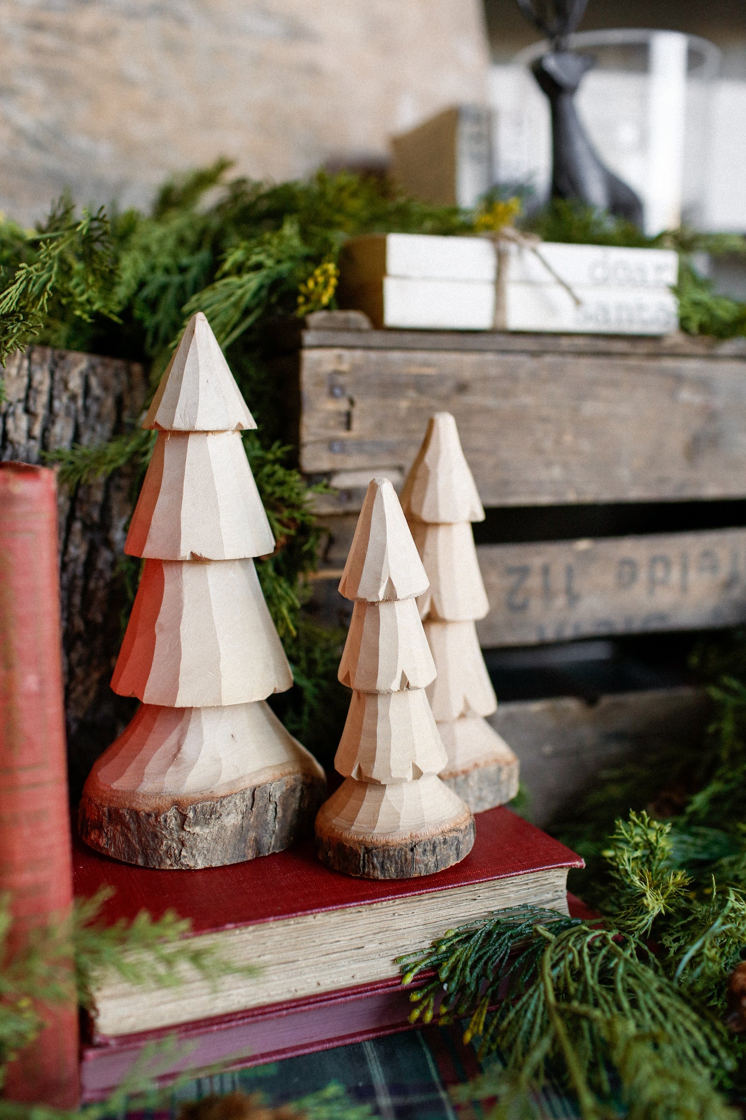 Live Edge Carved Wood Tree (3 Sizes)