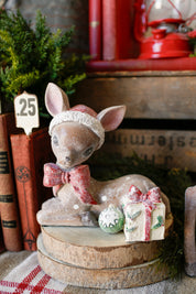 Retro Present Delivery Glitter Deer