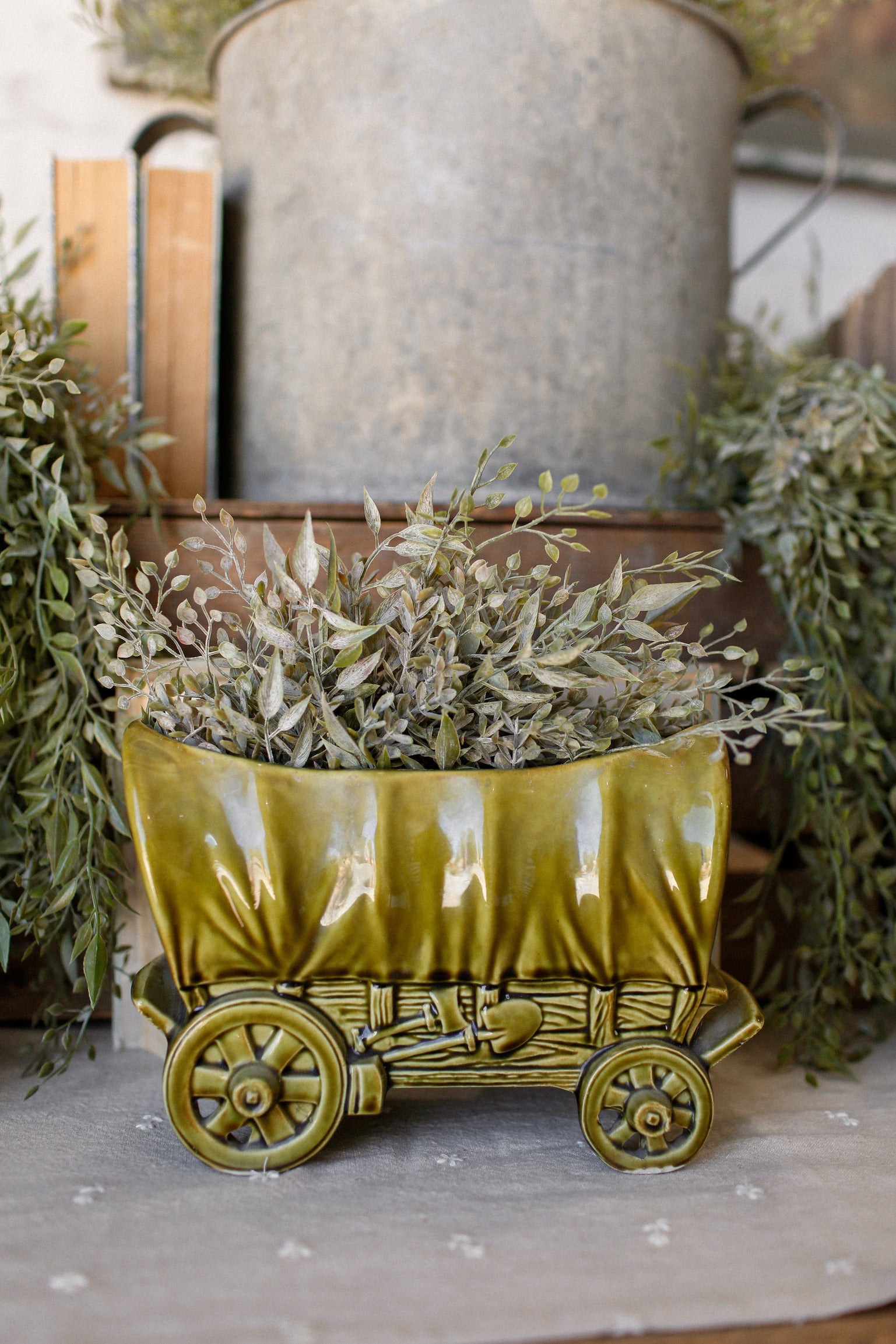 Vintage Shawnee Covered Wagon Planter The Little Burlap Barn®