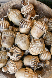 Carved Wood Acorn