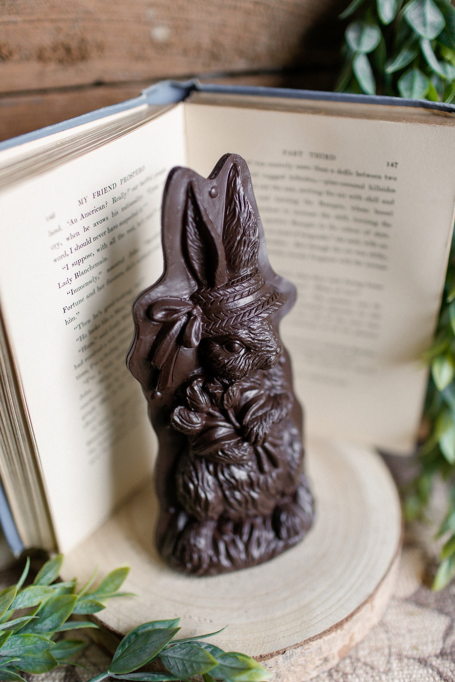 Chocolate Easter Bunny With Hat The Little Burlap Barn®