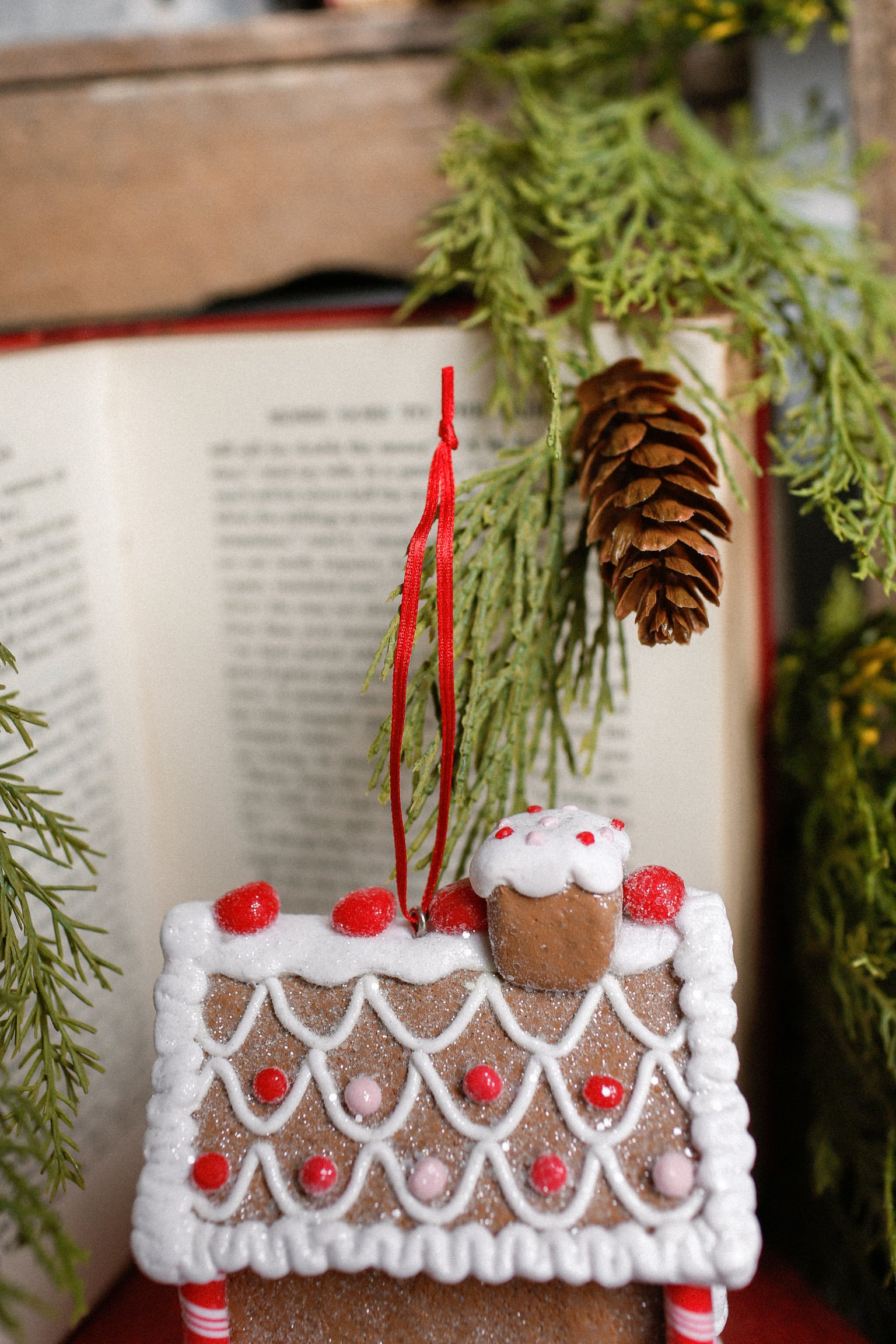 Red Lighted Mini Gingerbread House