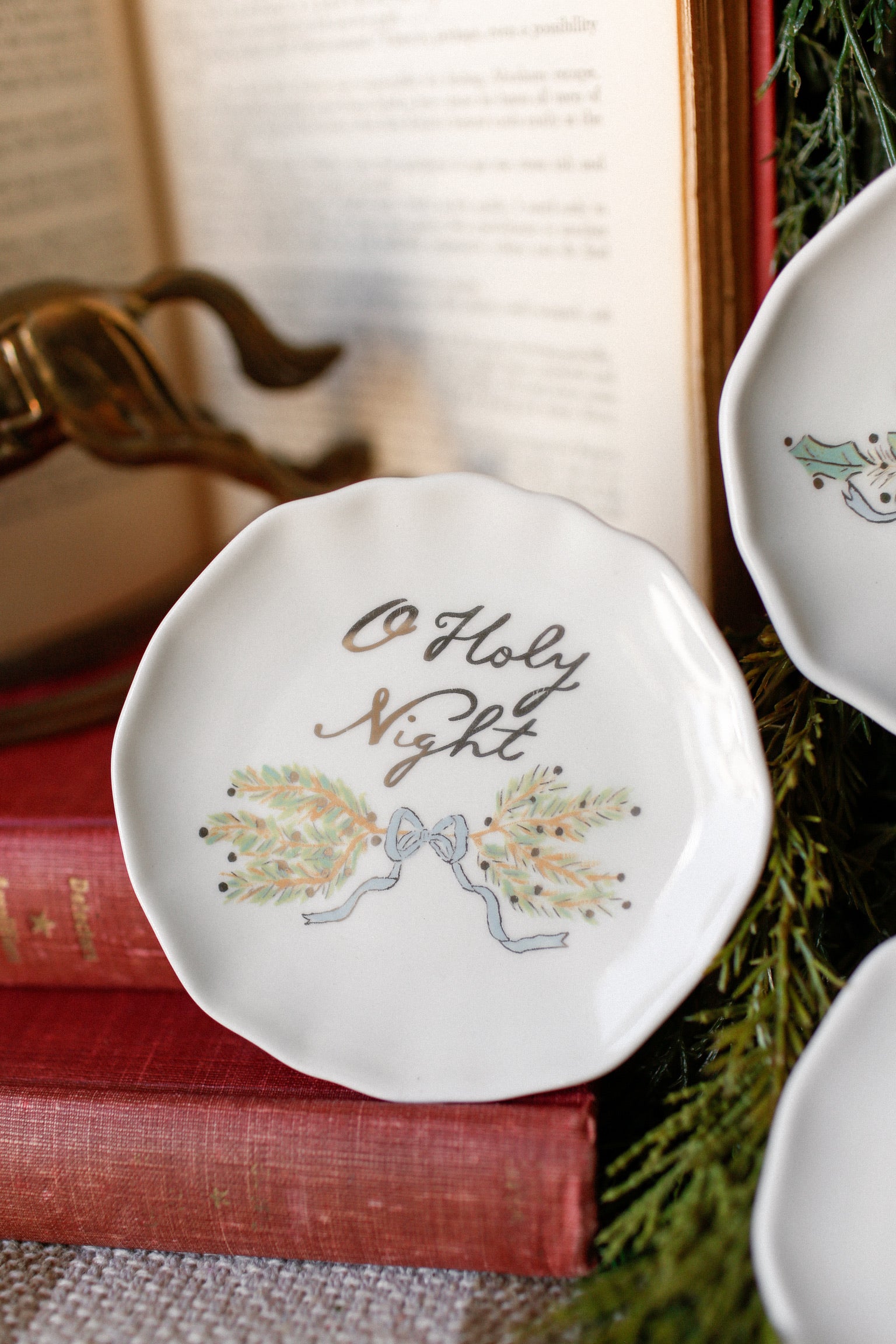 Stoneware Holiday Saying Plate