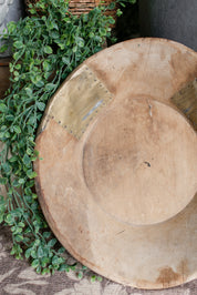 Hand-Carved European Teak Wood Bowl