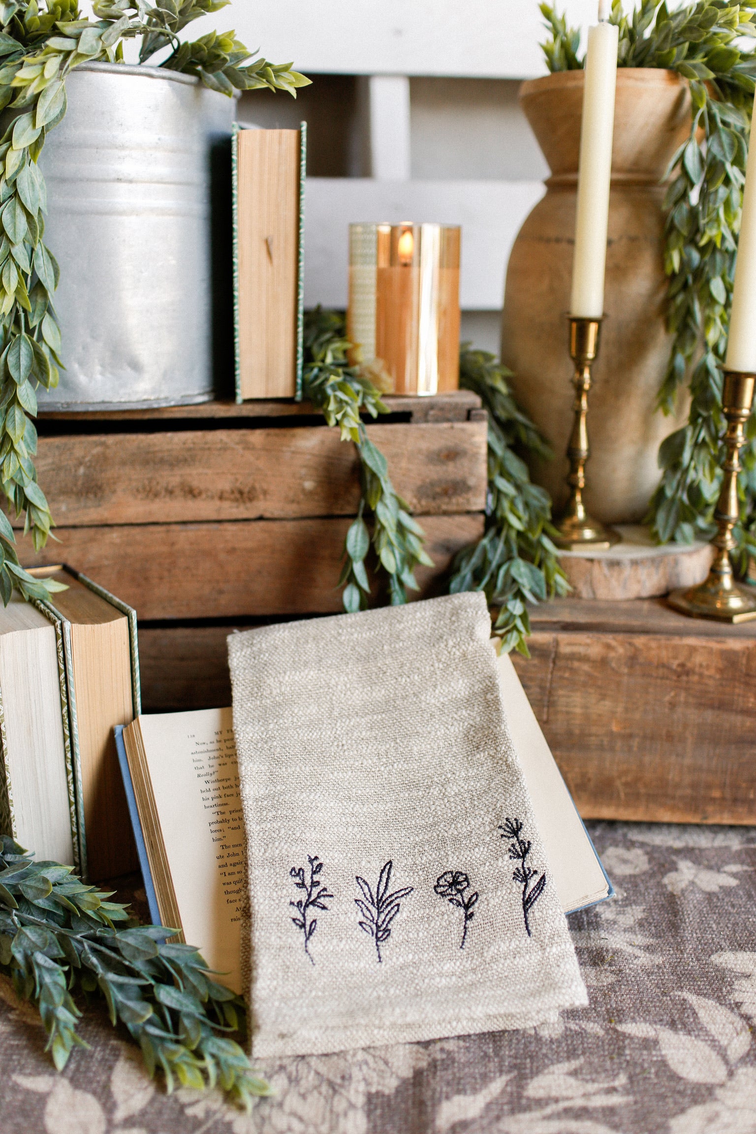 Linen Embroidered Towel