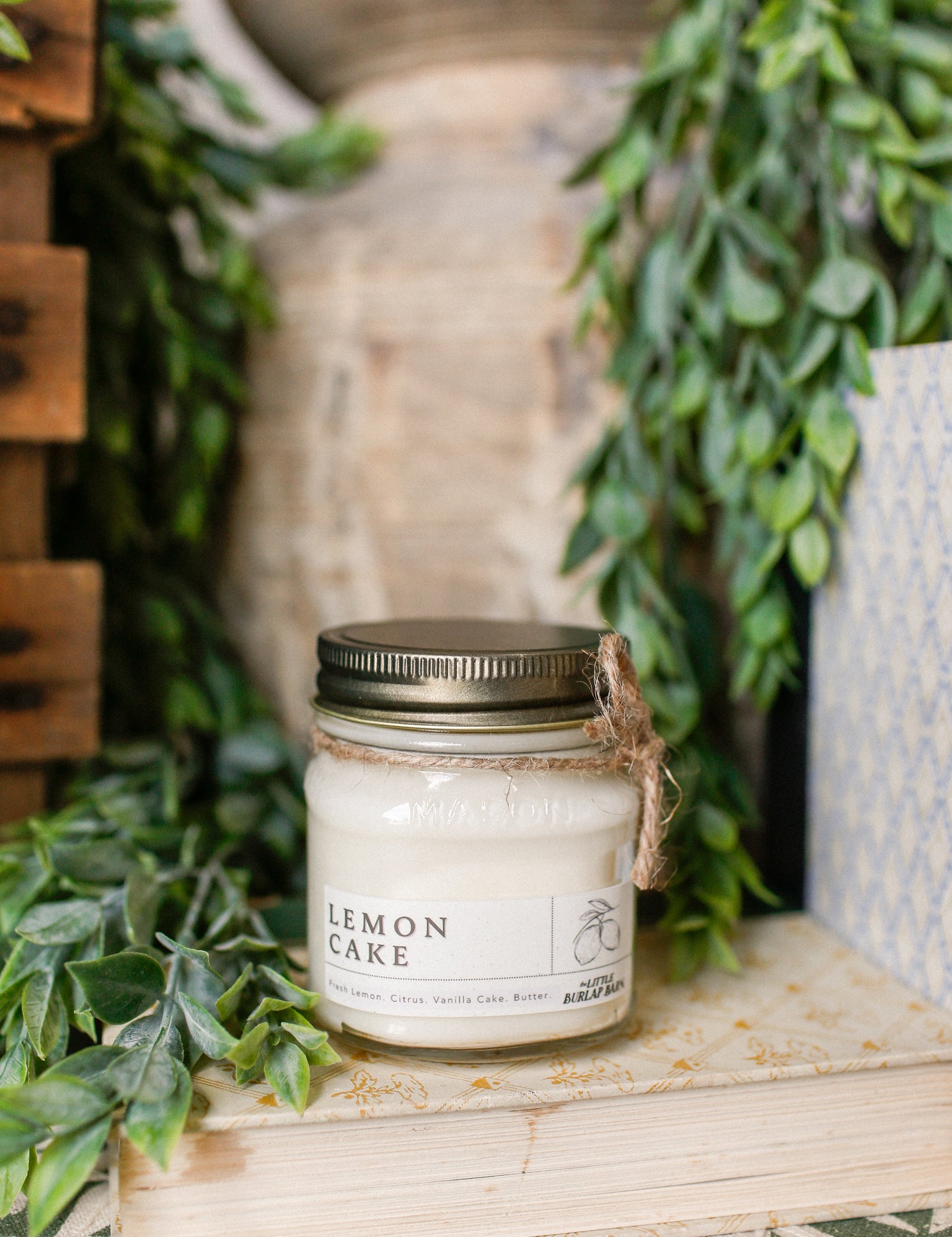 Mason Jar Candle-Lemon Cake The Little Burlap Barn®