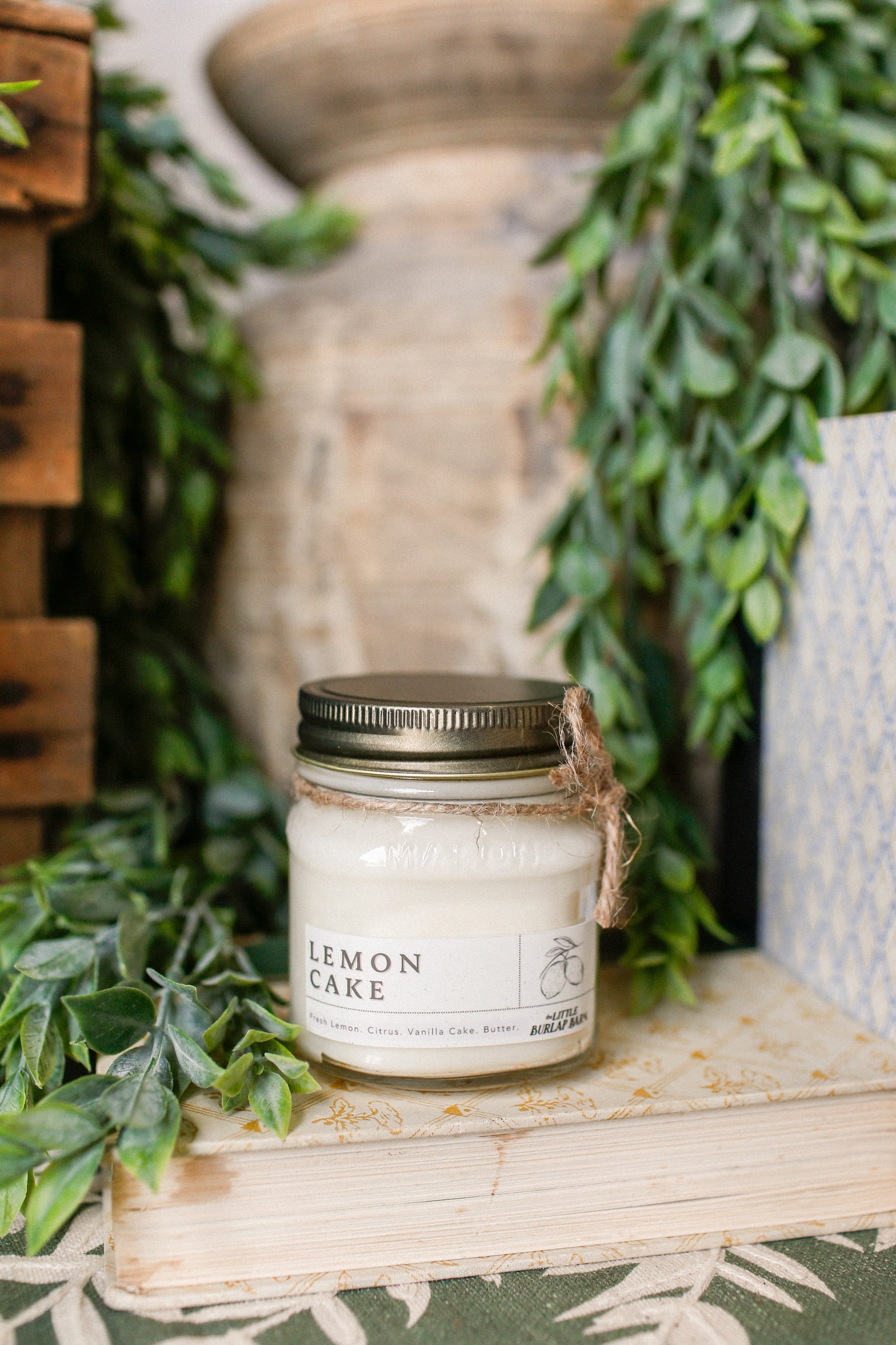 Mason Jar Candle-Lemon Cake The Little Burlap Barn®