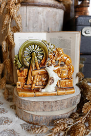 Vintage McCoy Spinning Wheel Planter
