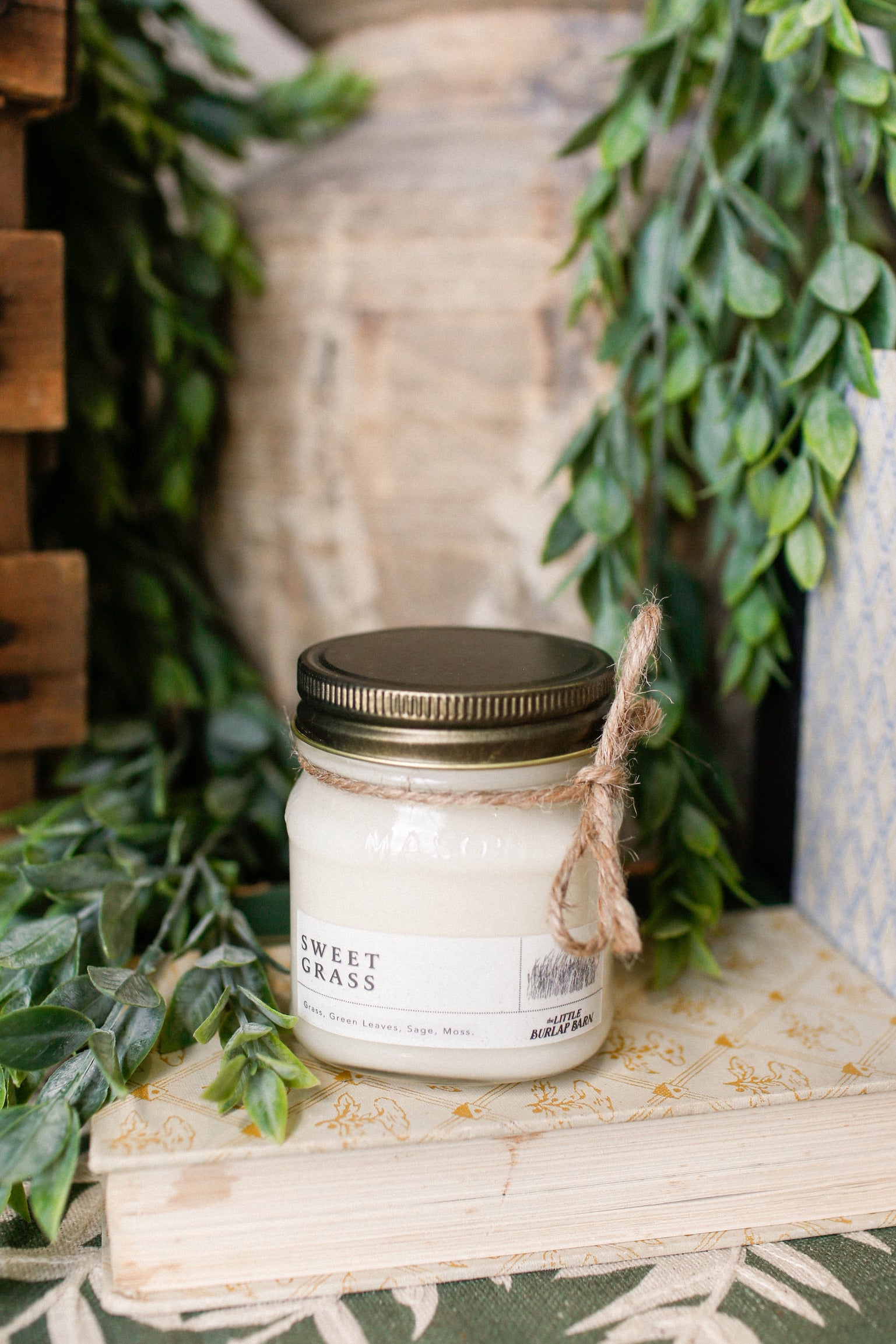 Mason Jar Candle -- Sweet Grass The Little Burlap Barn®