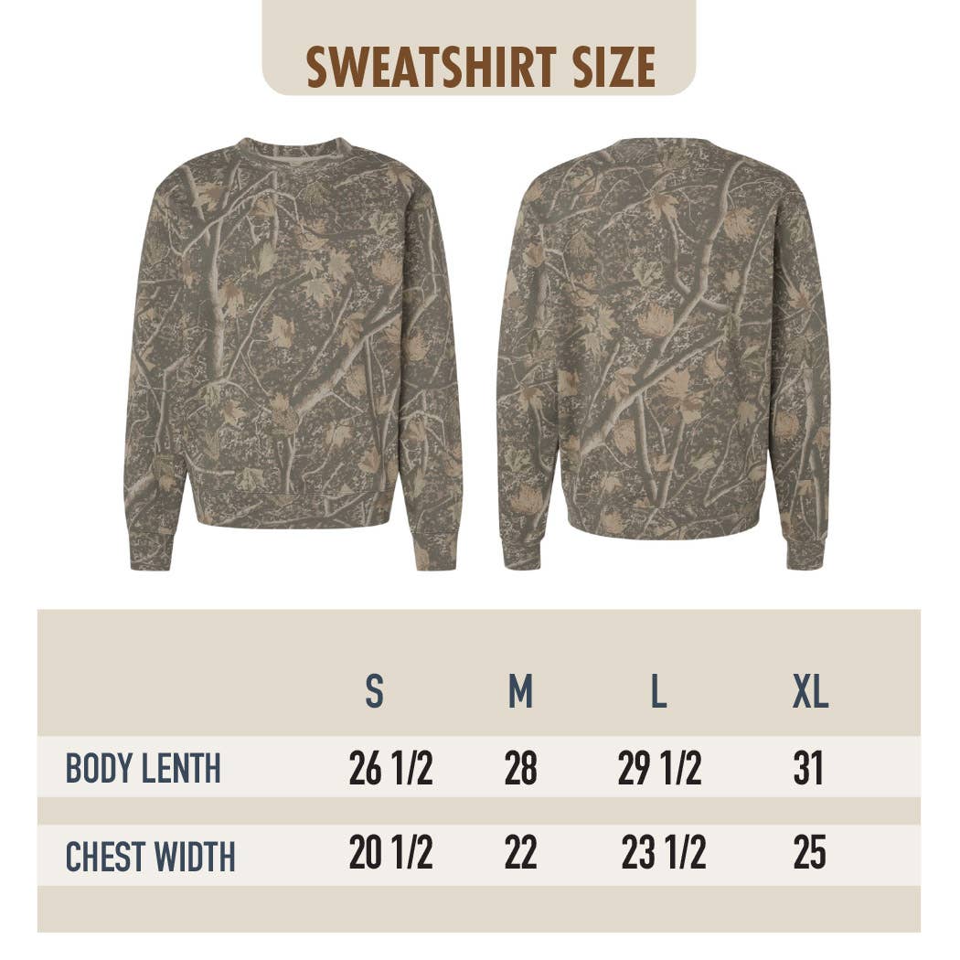 Flying Mallard Ducks Embroidered Camo Crewneck Sweatshirt Fashion City