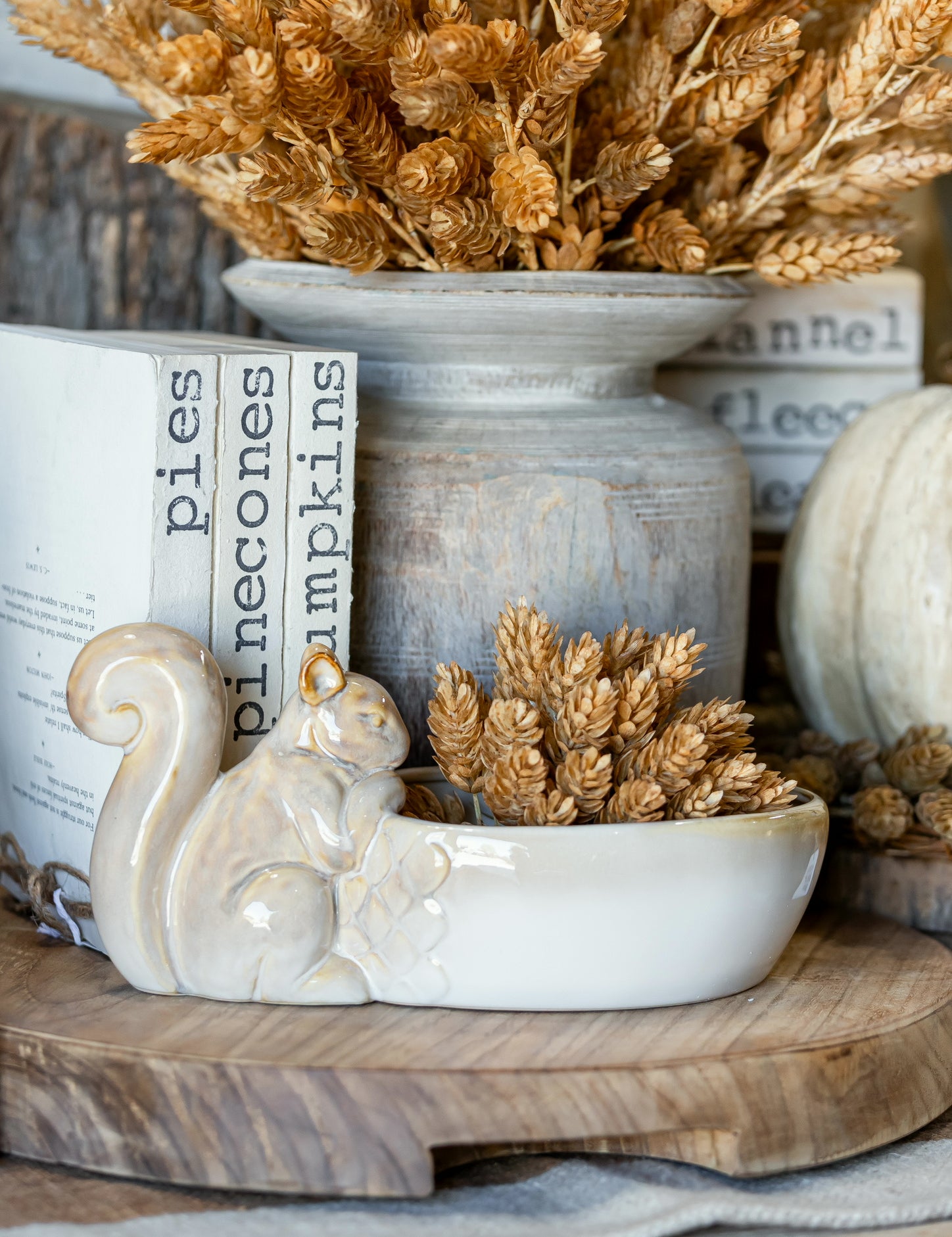 Stoneware Squirrel Bowl Creative Co-Op