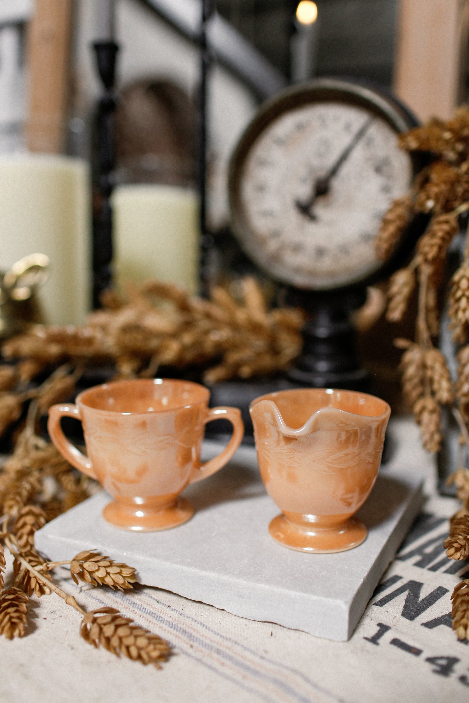 Vintage Carnival Glass Cream & Sugar Set The Little Burlap Barn®