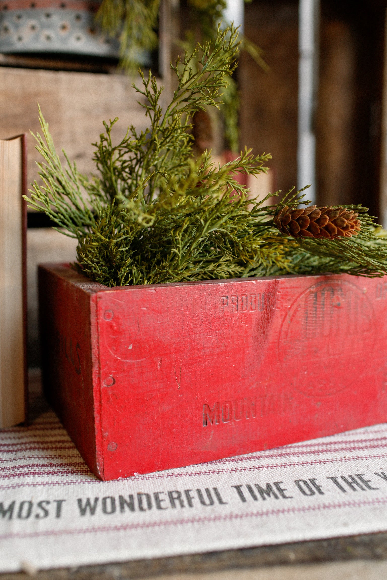 Handmade Red Wood Box