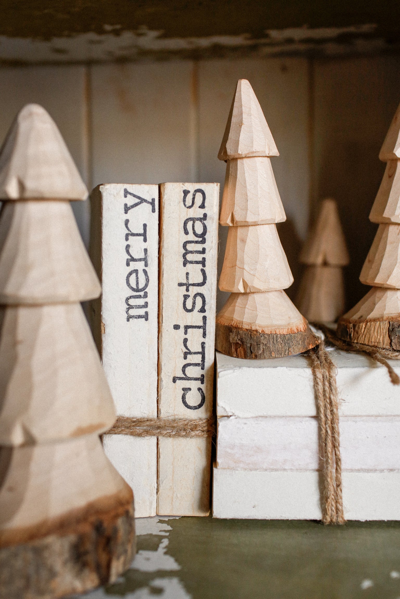 Hand-Stamped Holiday Book Stack