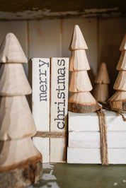 Hand-Stamped Holiday Book Stack