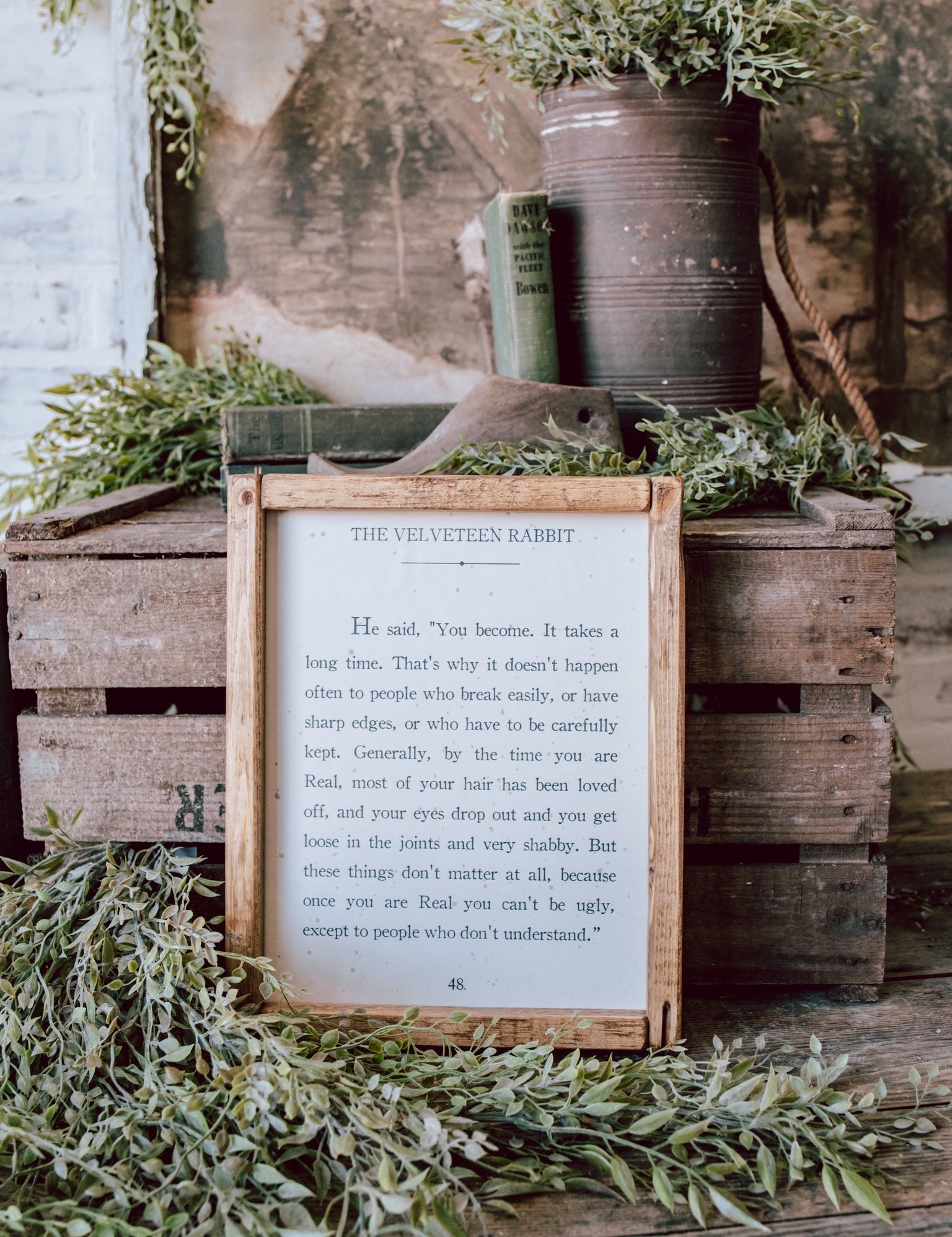 Handmade "Velveteen Rabbit" Framed Sign The Little Burlap Barn®