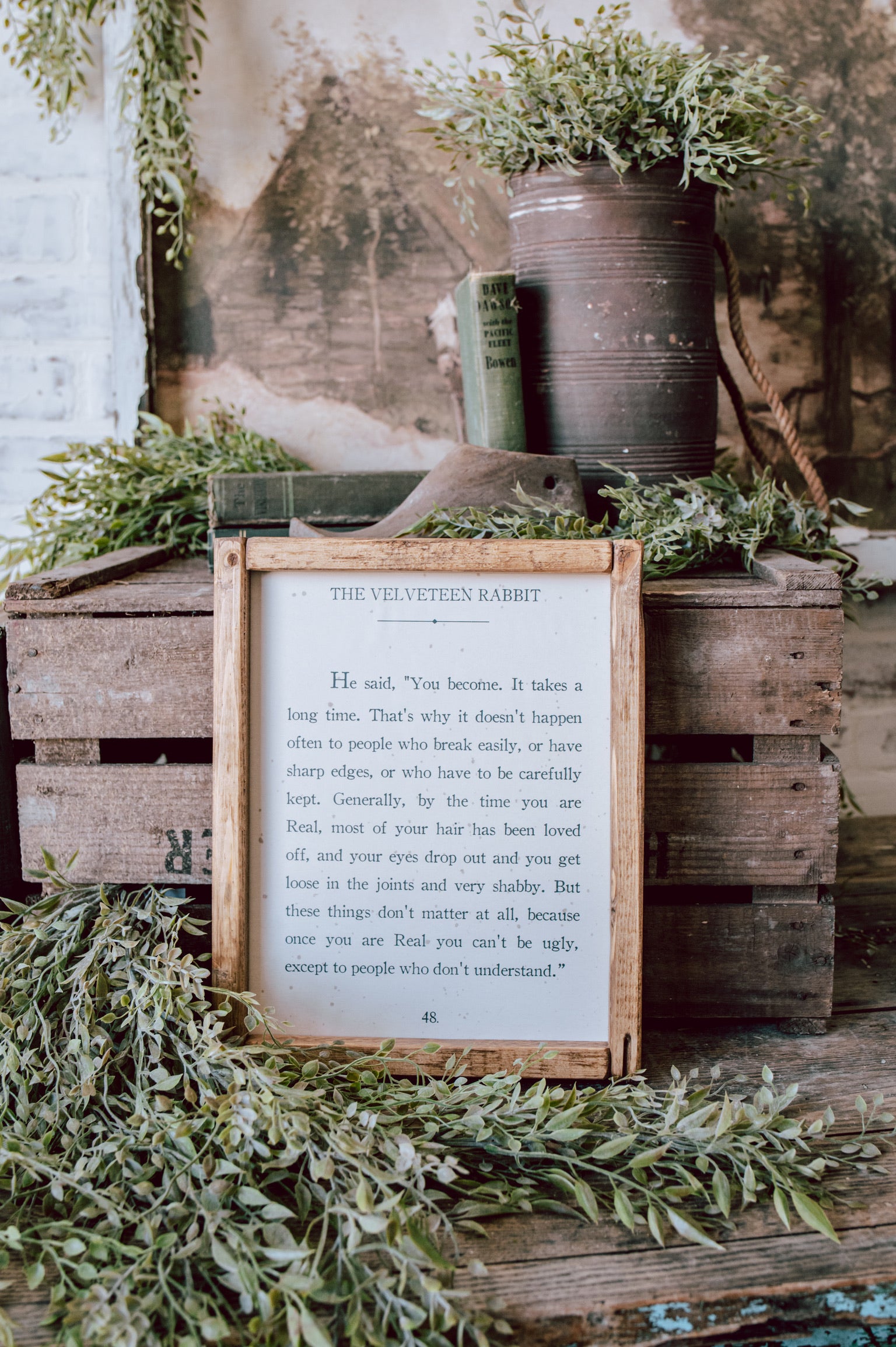 Handmade "Velveteen Rabbit" Framed Sign The Little Burlap Barn®
