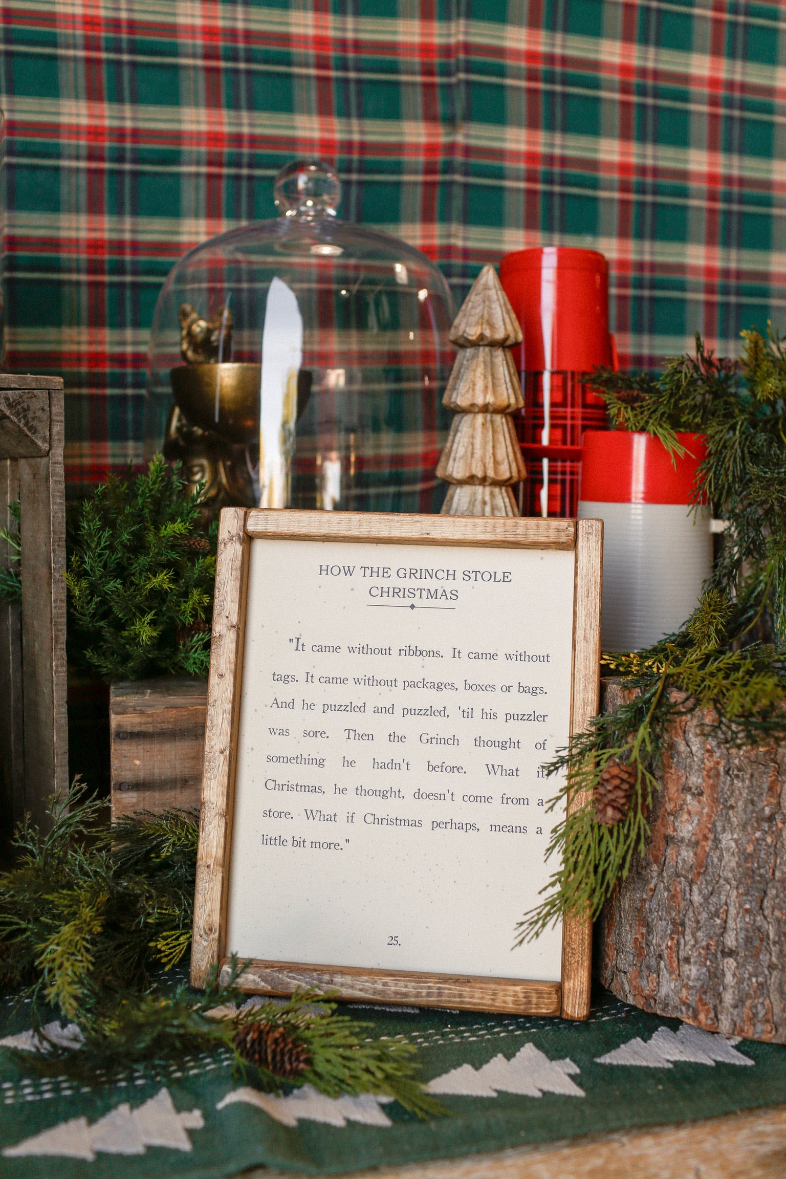 Handmade "Grinch" Framed Sign