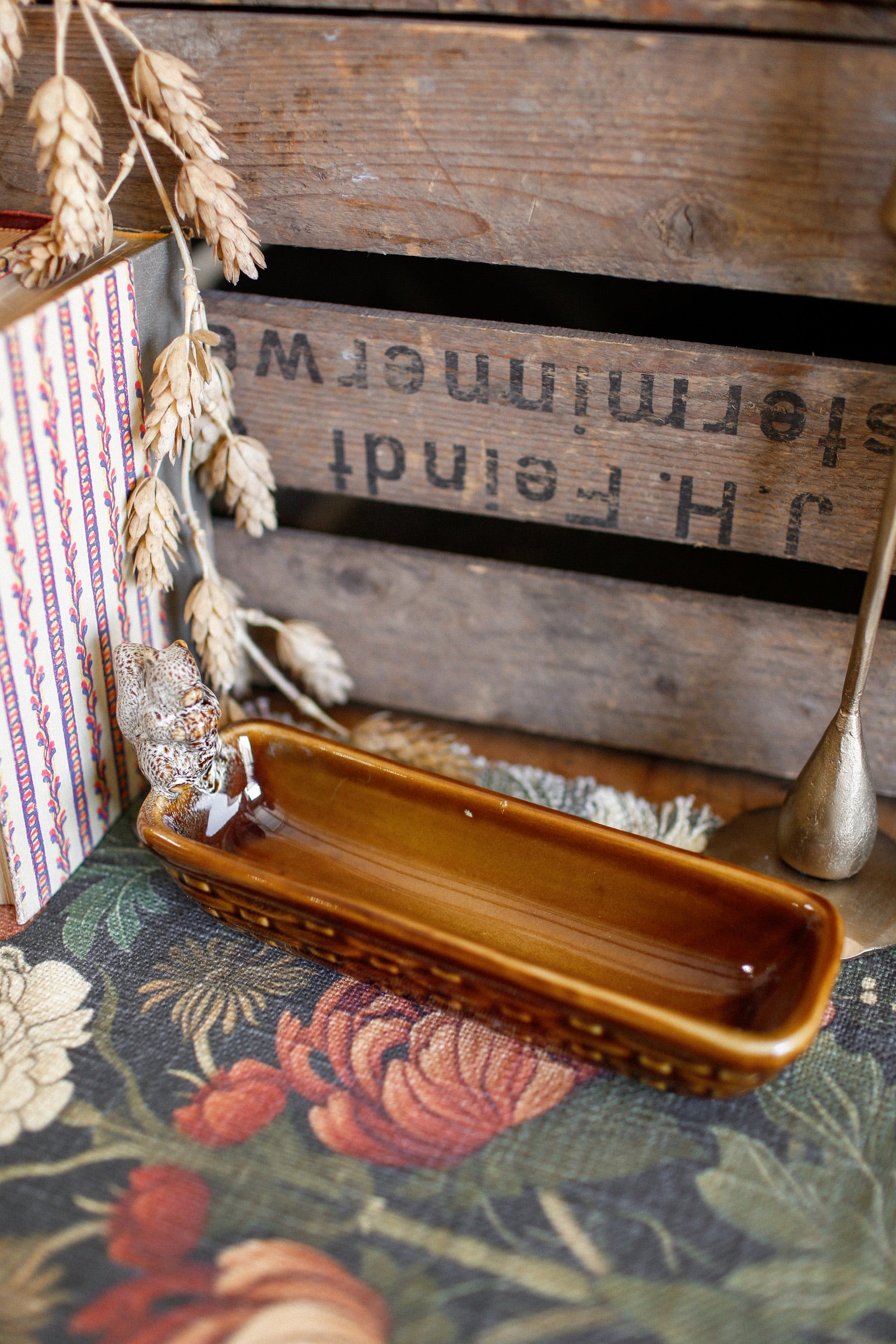 Stoneware Squirrel Snacking Dish