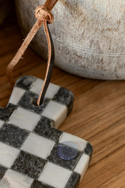 Marble Check Cheese Board Creative Co-Op