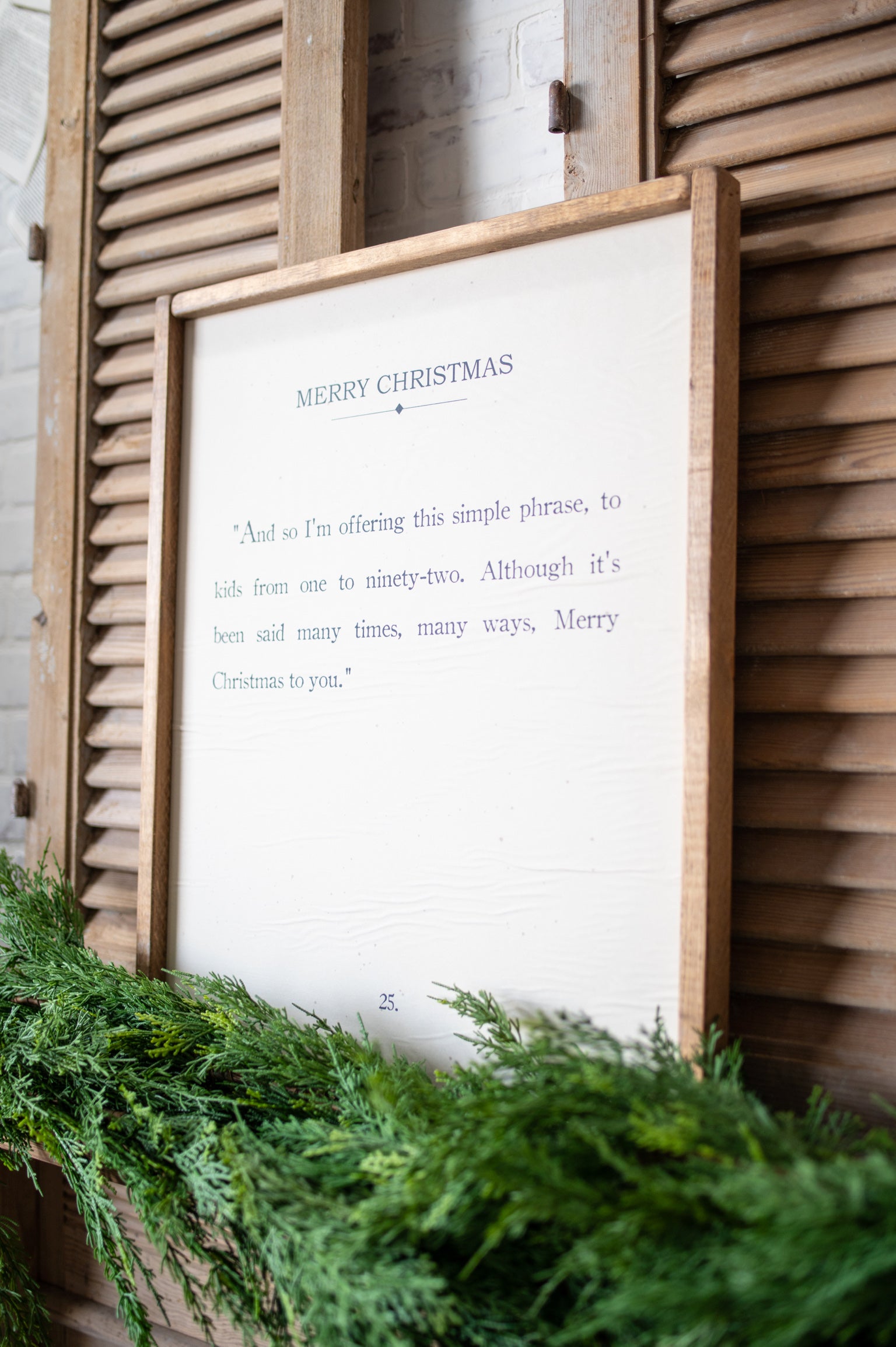 Handmade "Merry Christmas" Framed Sign