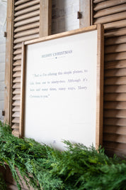 Handmade "Merry Christmas" Framed Sign