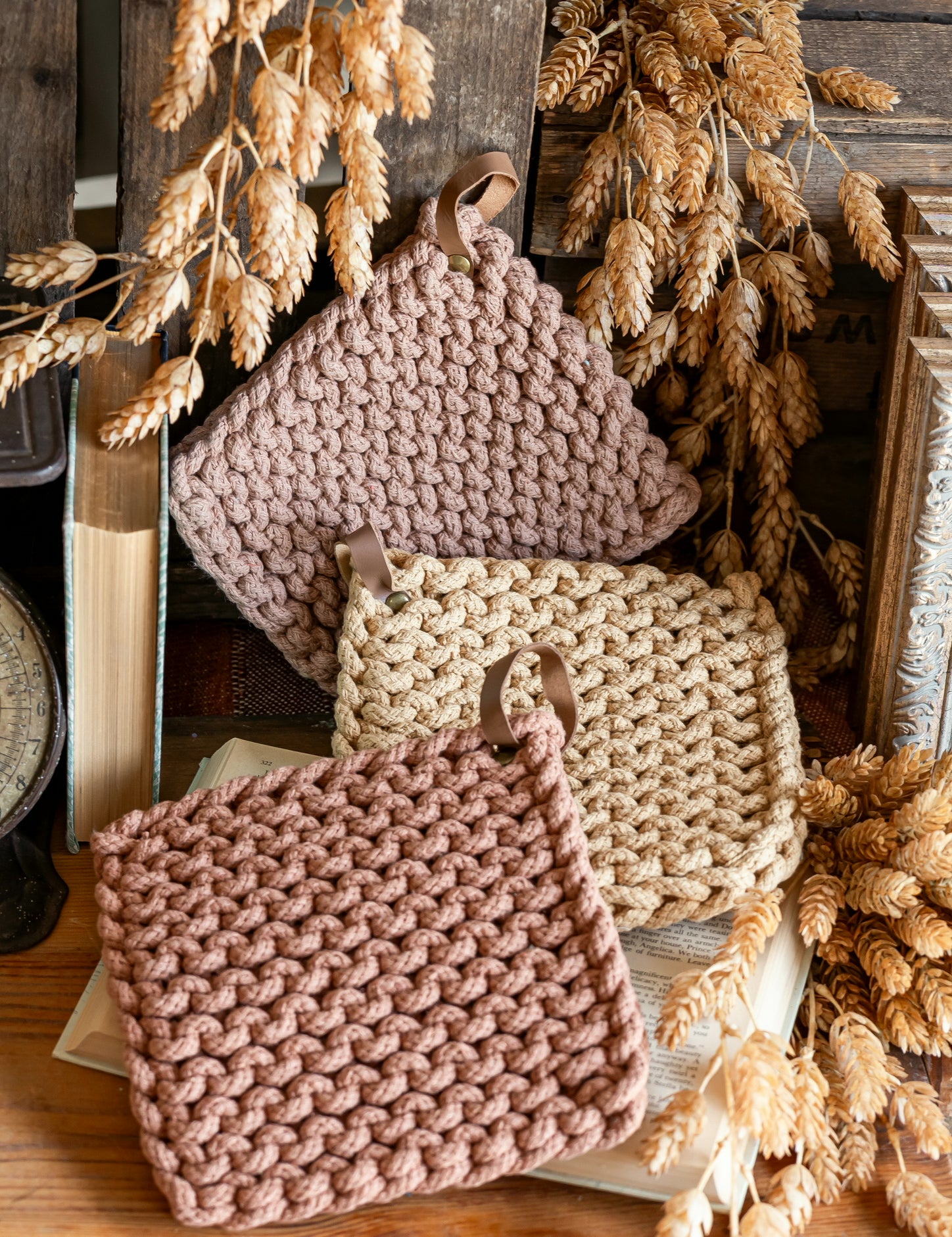 Autumnal Crocheted Pot Holder Creative Co-Op