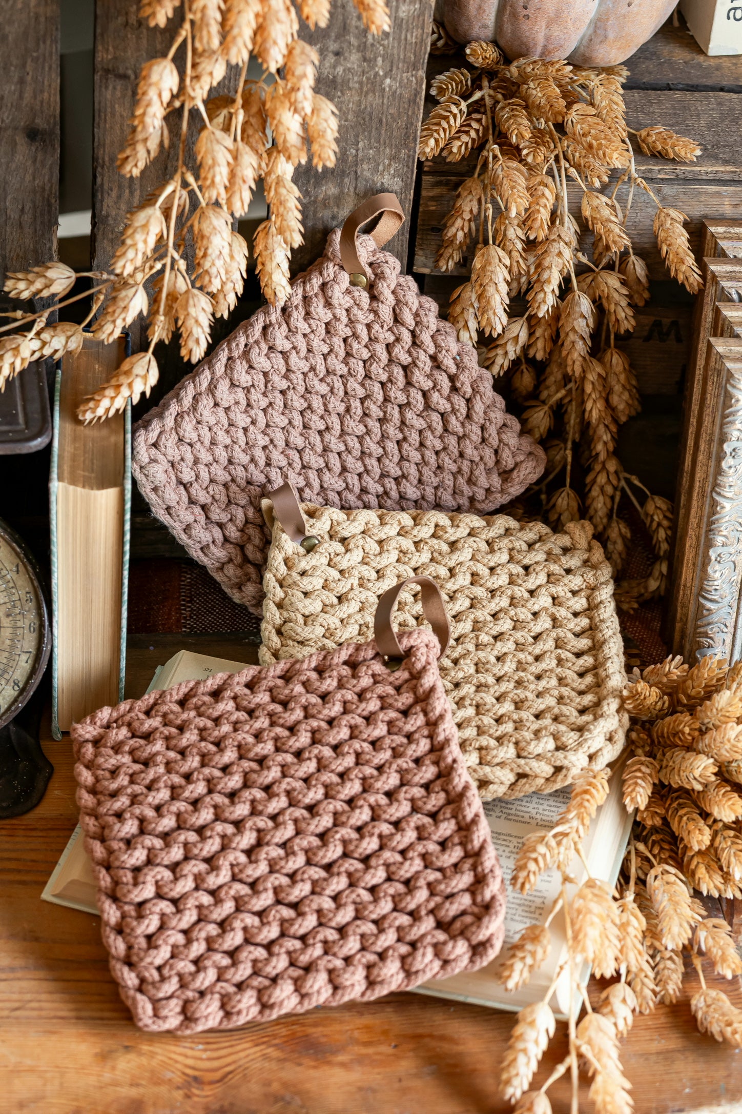 Autumnal Crocheted Pot Holder Creative Co-Op