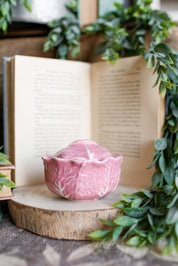 Hand-Painted Pink Cabbage Baker Dish