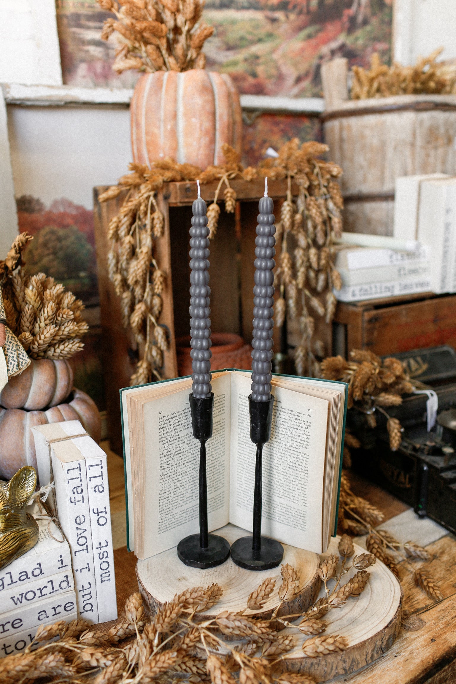 Spooky Pumpkin Taper Candle