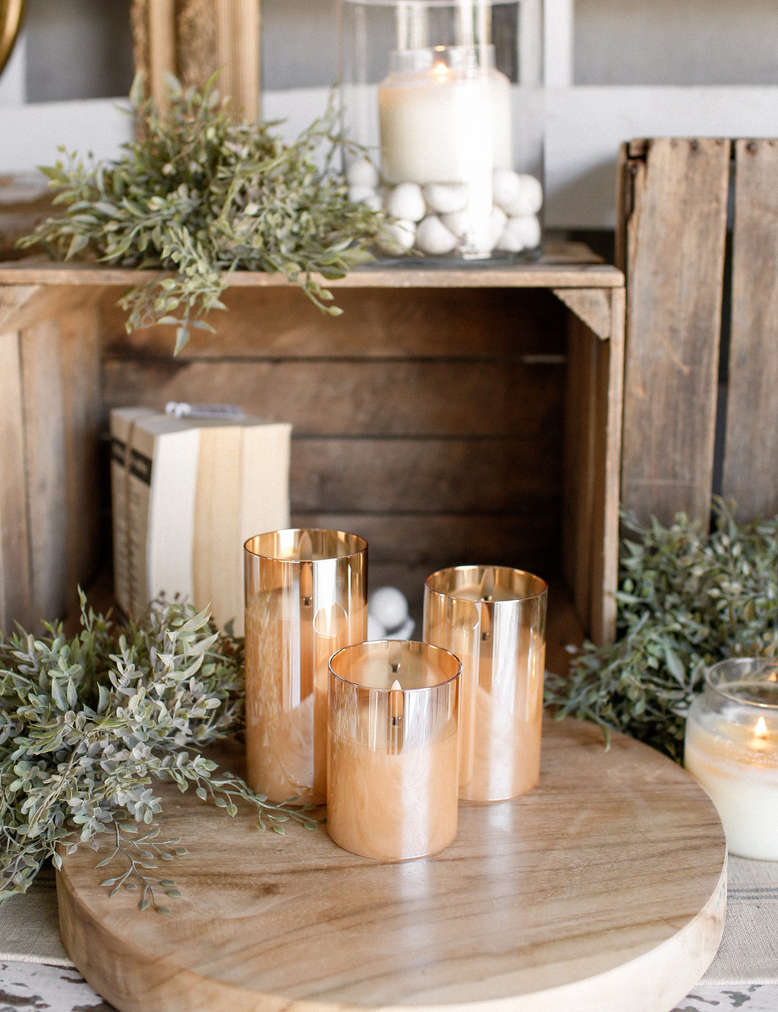 Champagne Flameless Candle Trio The Little Burlap Barn®