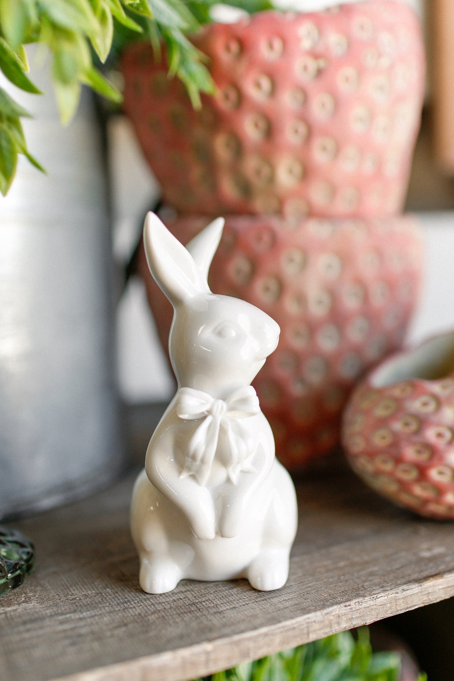 Stoneware Bunny With Bow The Little Burlap Barn®