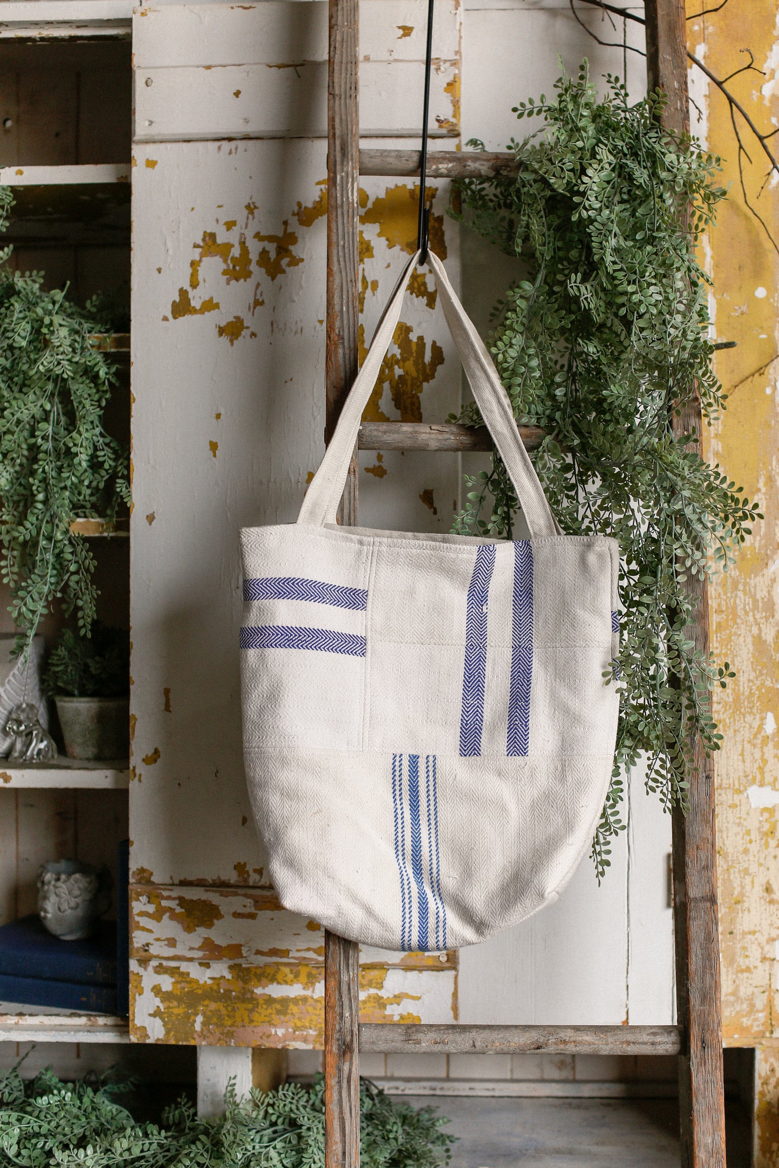 Vintage Grain Sack Tote Bag