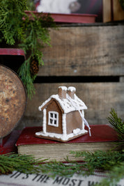 Mini White Lighted Gingerbread House