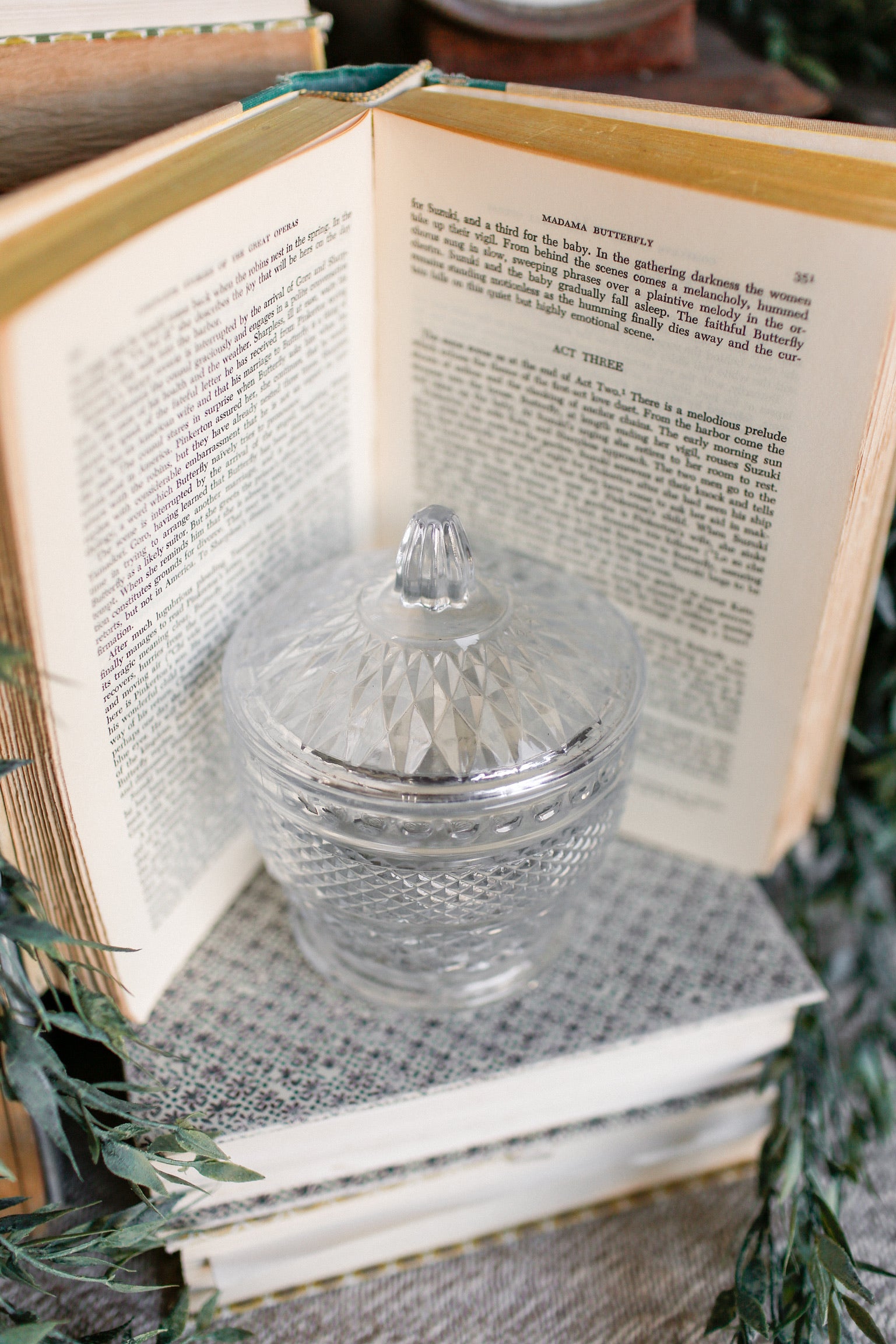 Vintage Ornate Cut Glass Candy Dish