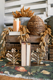 Gilded Flower Bookends