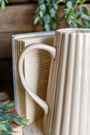 Stoneware Scalloped Pitcher