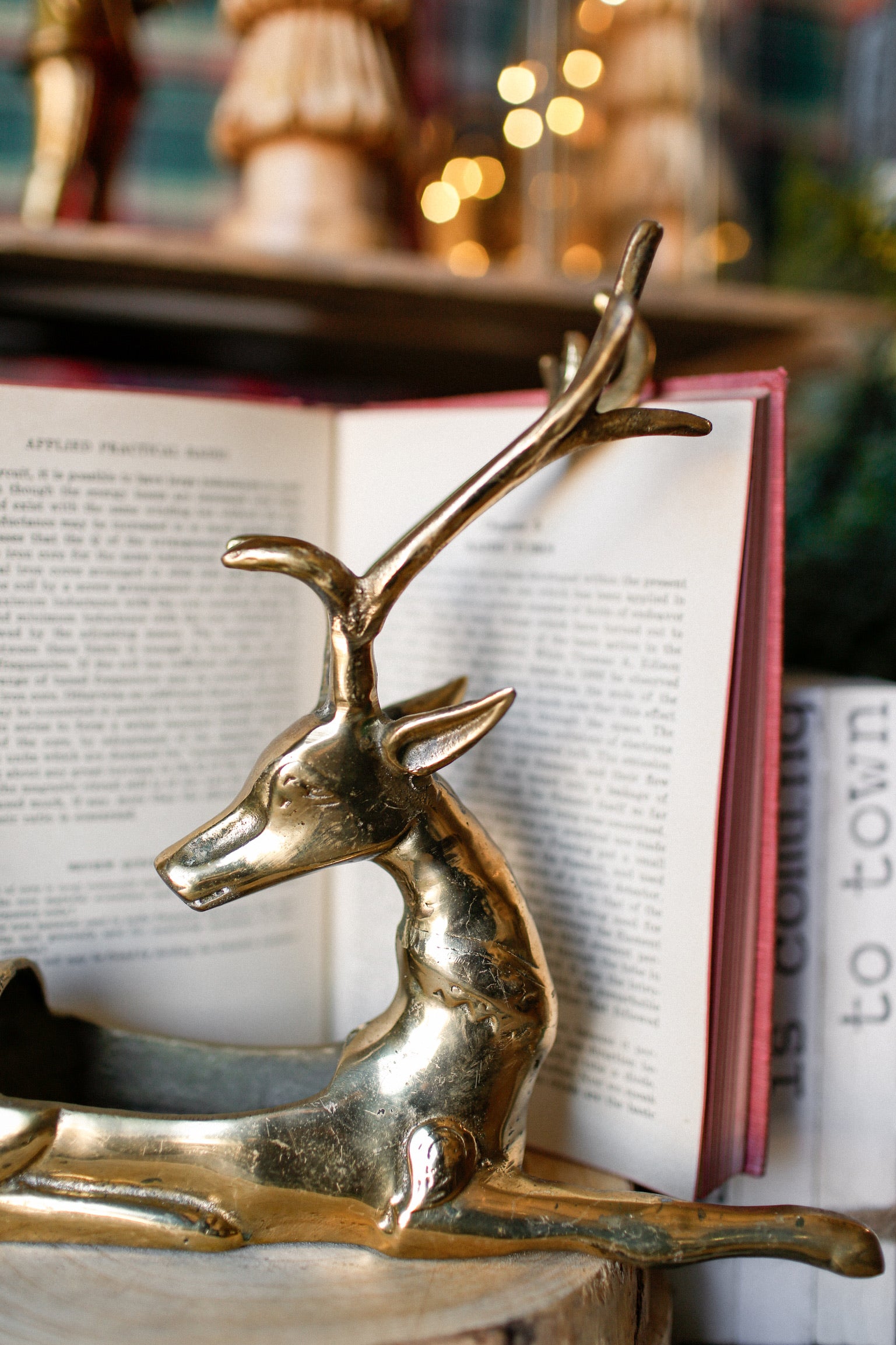 Vintage Brass Deer Planter