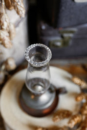 Vintage Ornate Clear Glass Oil Lamp