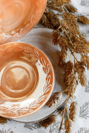 Vintage Peach Fire King Saucer Dish