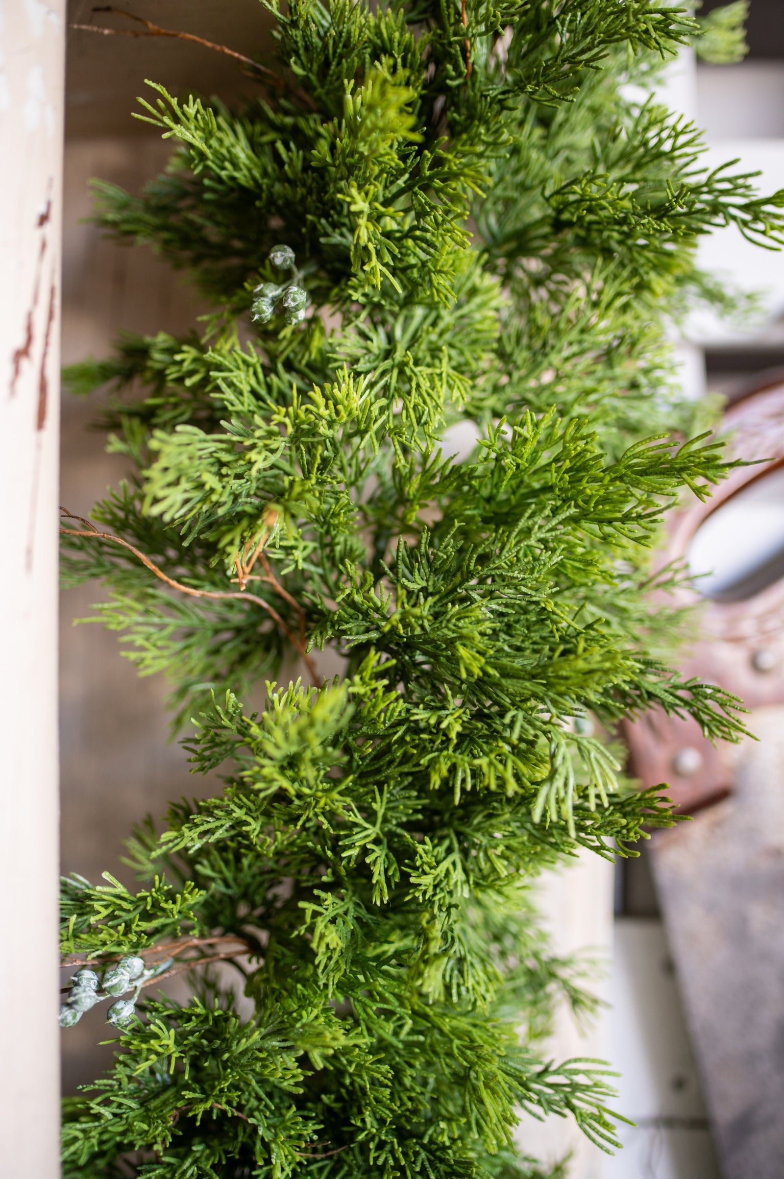 Real Touch Dripping Cedar Garland